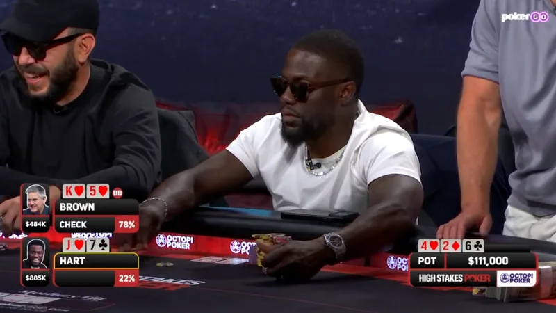 케빈 하트, 100만 달러 불리더니…High Stakes Poker서 단 2핸드로 180만 달러 날려