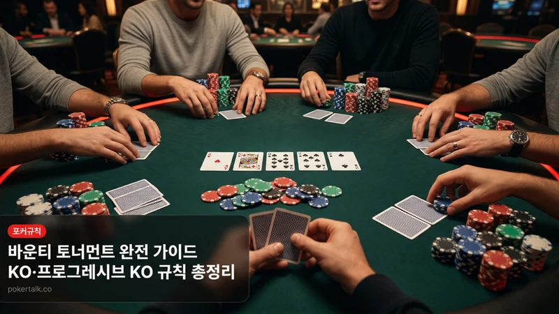 바운티 토너먼트 완전 가이드 — KO·프로그레시브 KO 규칙 총정리