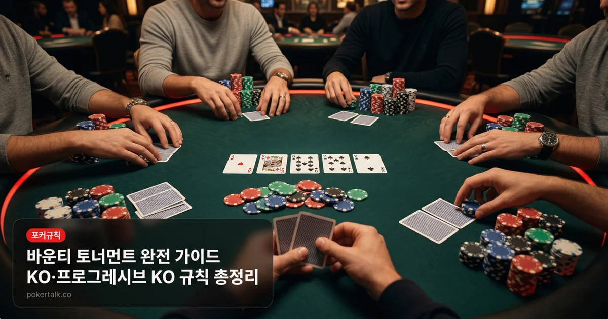 바운티 토너먼트 완전 가이드 — KO·프로그레시브 KO 규칙 총정리