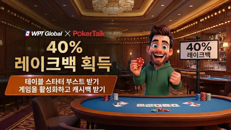 WPT 글로벌 테이블 스타터 부스트 - 빈 테이블 시작만 해도 40% 레이크백