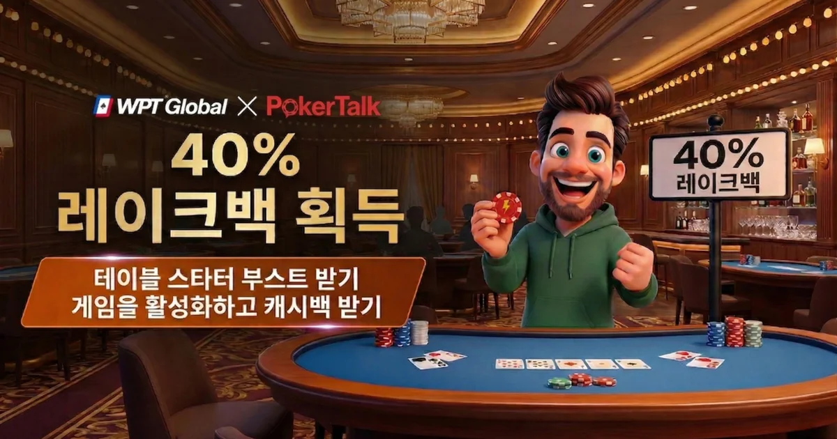 WPT 글로벌 테이블 스타터 부스트 - 빈 테이블 시작만 해도 40% 레이크백